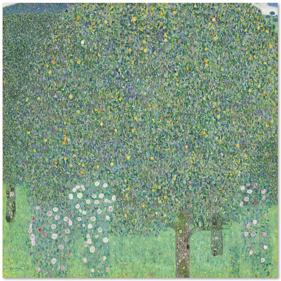 wall-art-print-canvas-poster-framed-Rosebushes Under The Trees, By Gustav Klimt-by-Gioia Wall Art-Gioia Wall Art