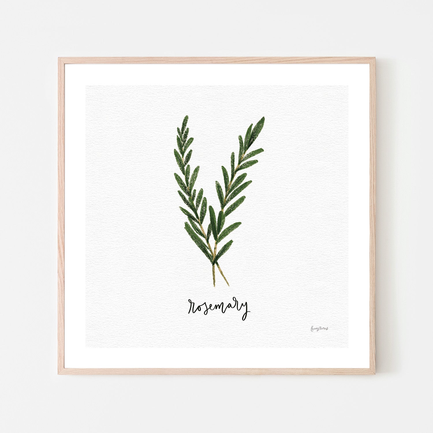 wall-art-print-canvas-poster-framed-Rosemary Herbs White, Style B , By Becky Thorns-6