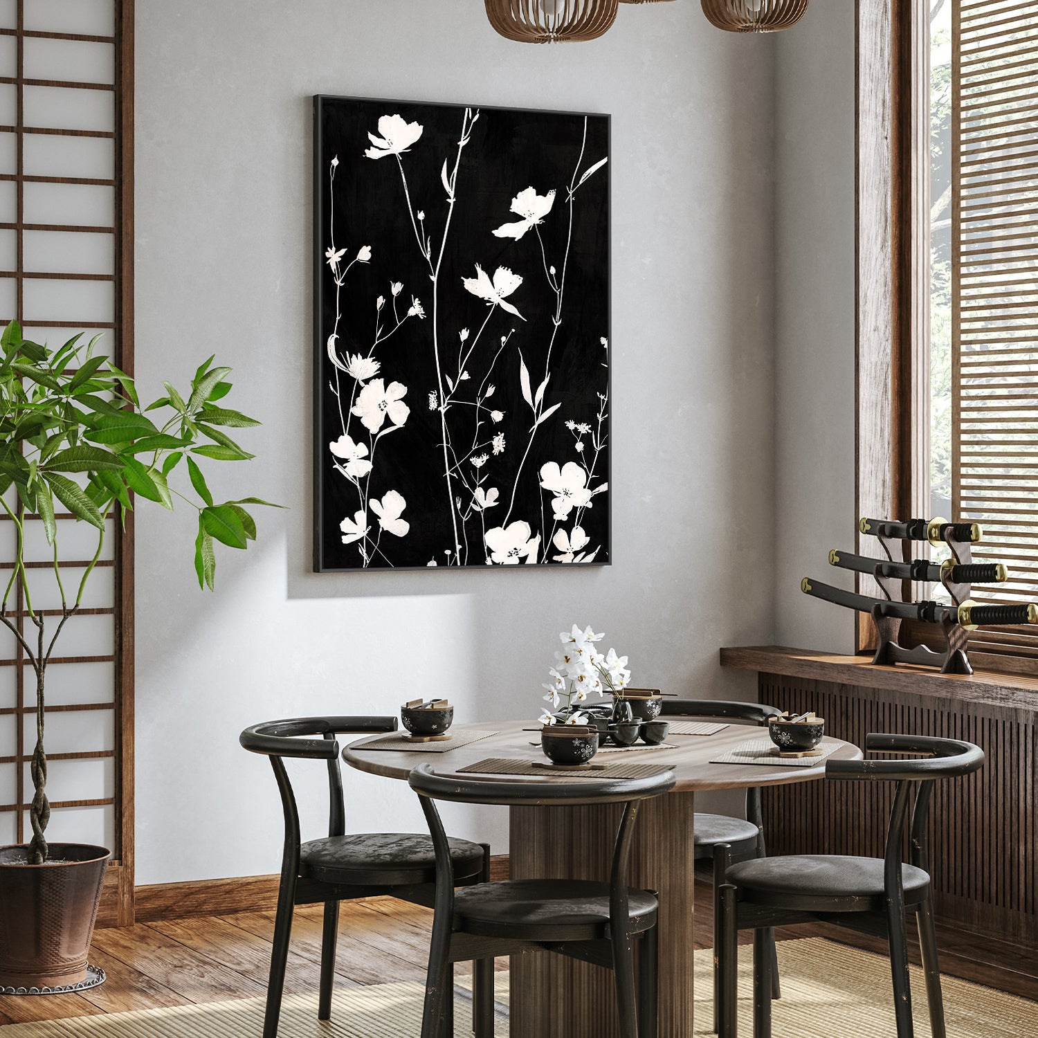 wall-art-print-canvas-poster-framed-Sable Stems, Style A-9