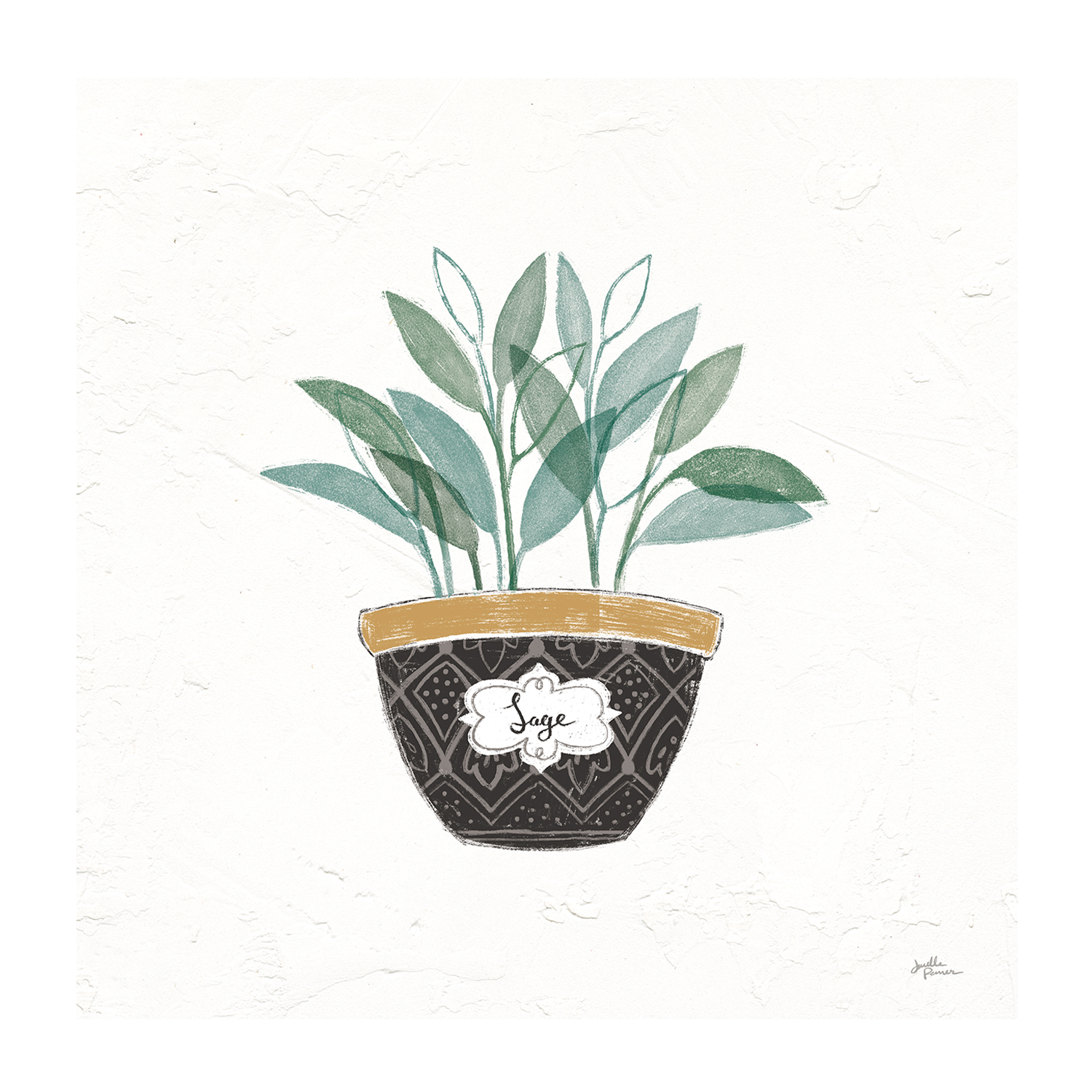 wall-art-print-canvas-poster-framed-Sage Fine Herbs Style A & Basil Fine Herbs Style B, Set Of 2 , By Janelle Penner-8