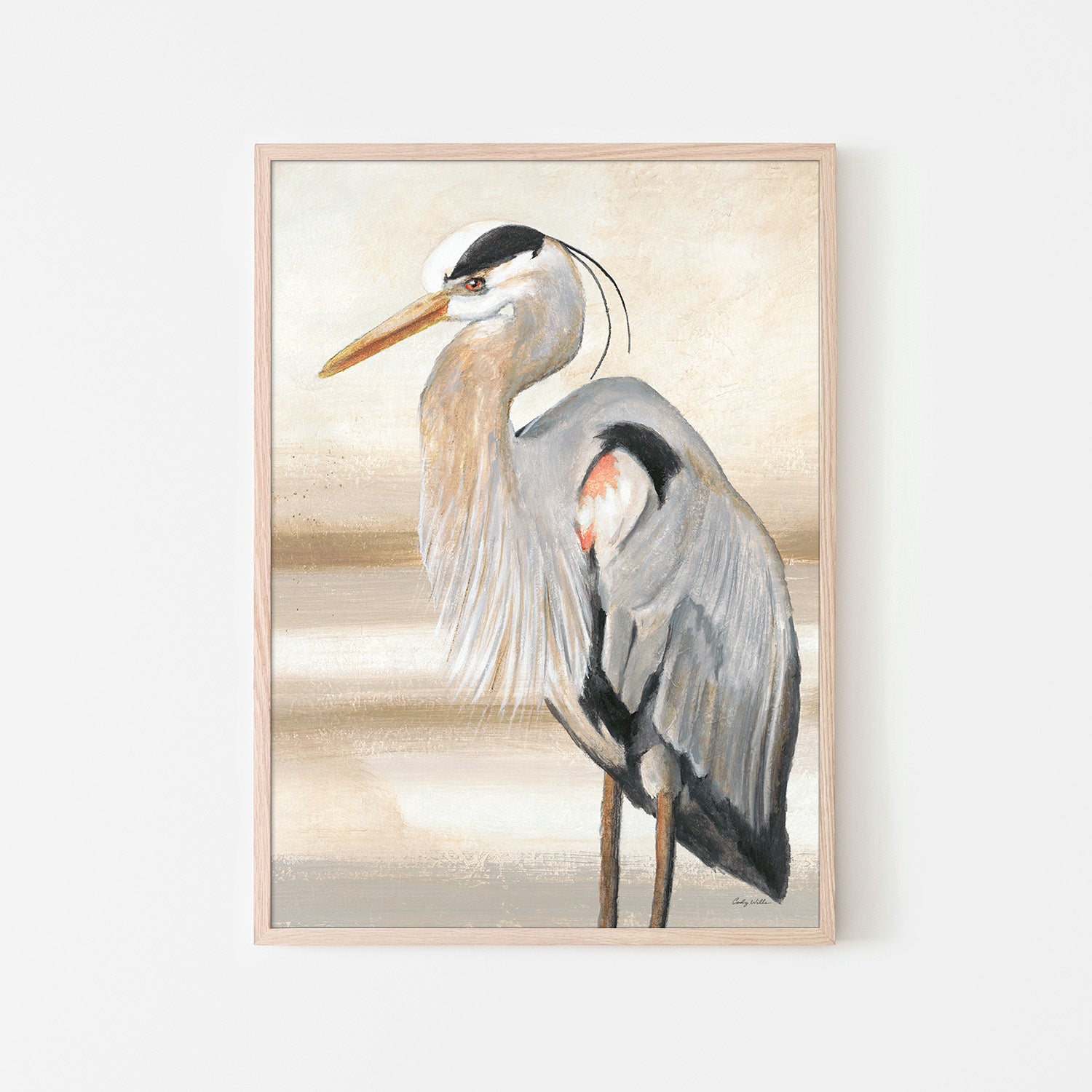 wall-art-print-canvas-poster-framed-Sandy Beach Heron, Style B-6