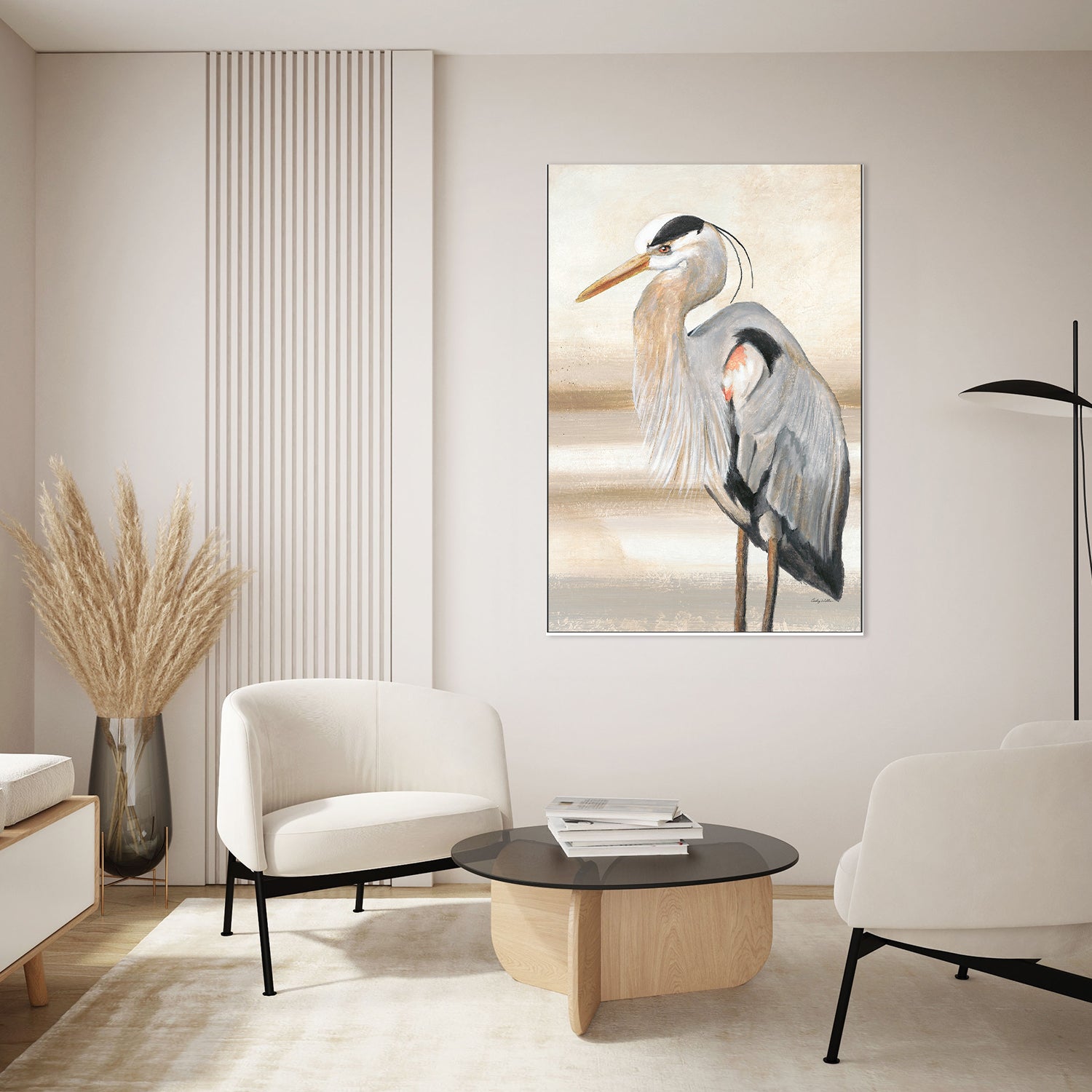 wall-art-print-canvas-poster-framed-Sandy Beach Heron, Style B-9