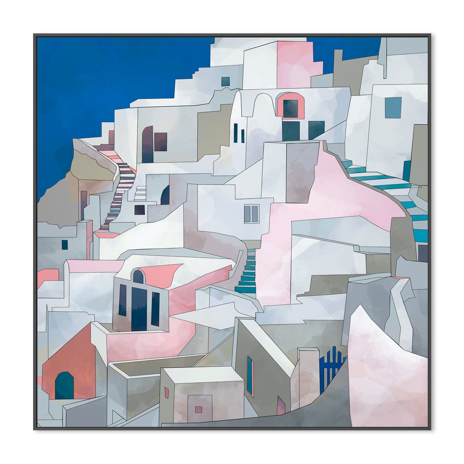 wall-art-print-canvas-poster-framed-Santorini, Style A , By Ana Rut Bre-3