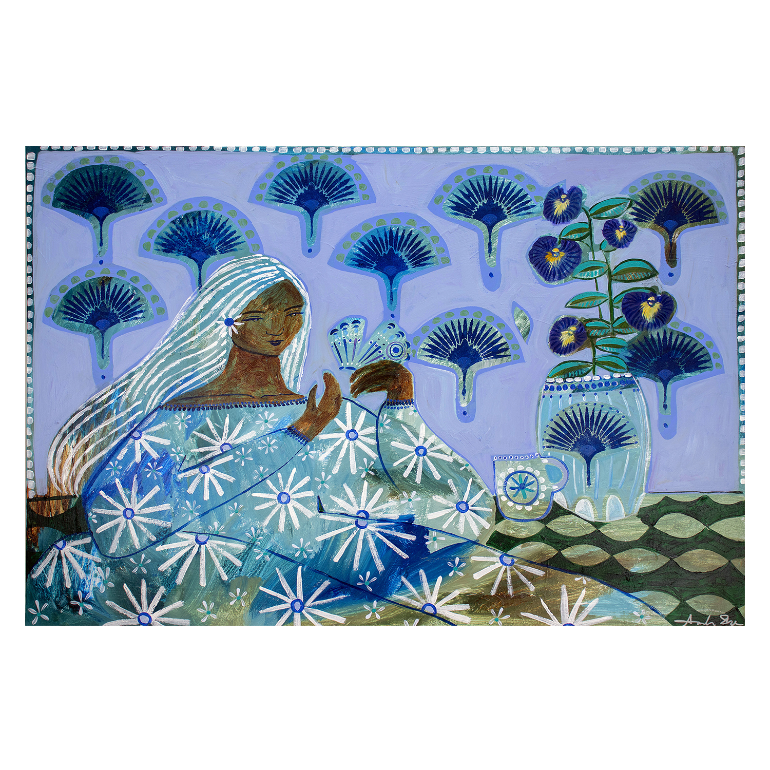 wall-art-print-canvas-poster-framed-Sapphira, Blue Butterfly Tea , By Amanda Skye-2