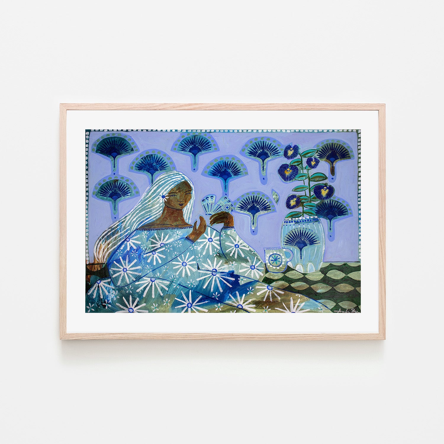 wall-art-print-canvas-poster-framed-Sapphira, Blue Butterfly Tea , By Amanda Skye-7