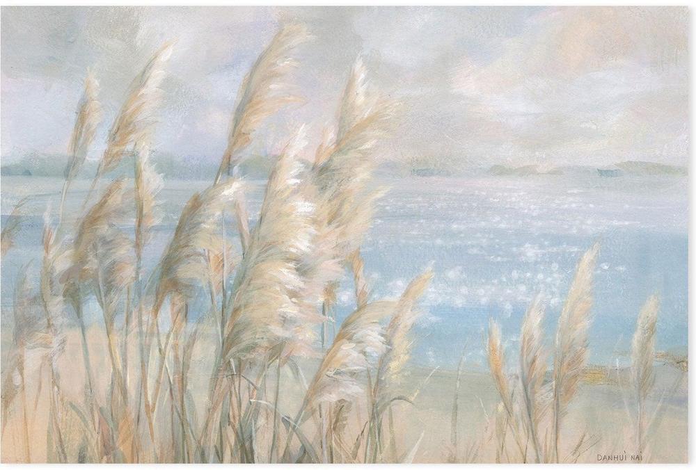 wall-art-print-canvas-poster-framed-Seaside Pampas Grass-by-Danhui Nai-Gioia Wall Art