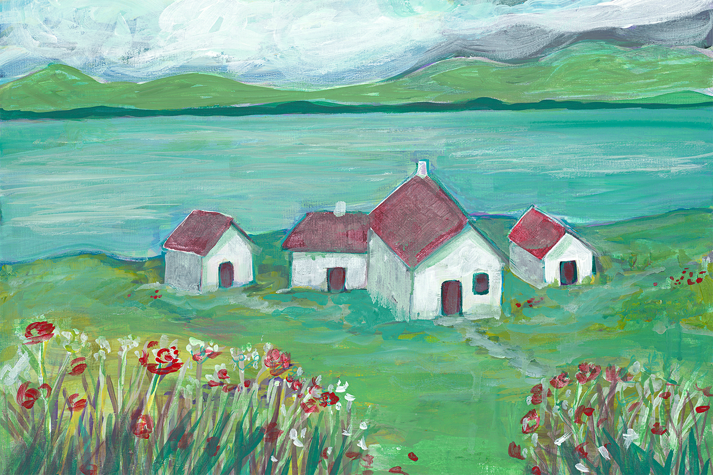 wall-art-print-canvas-poster-framed-Seaside Village, Style A , By CJ Swanson-1