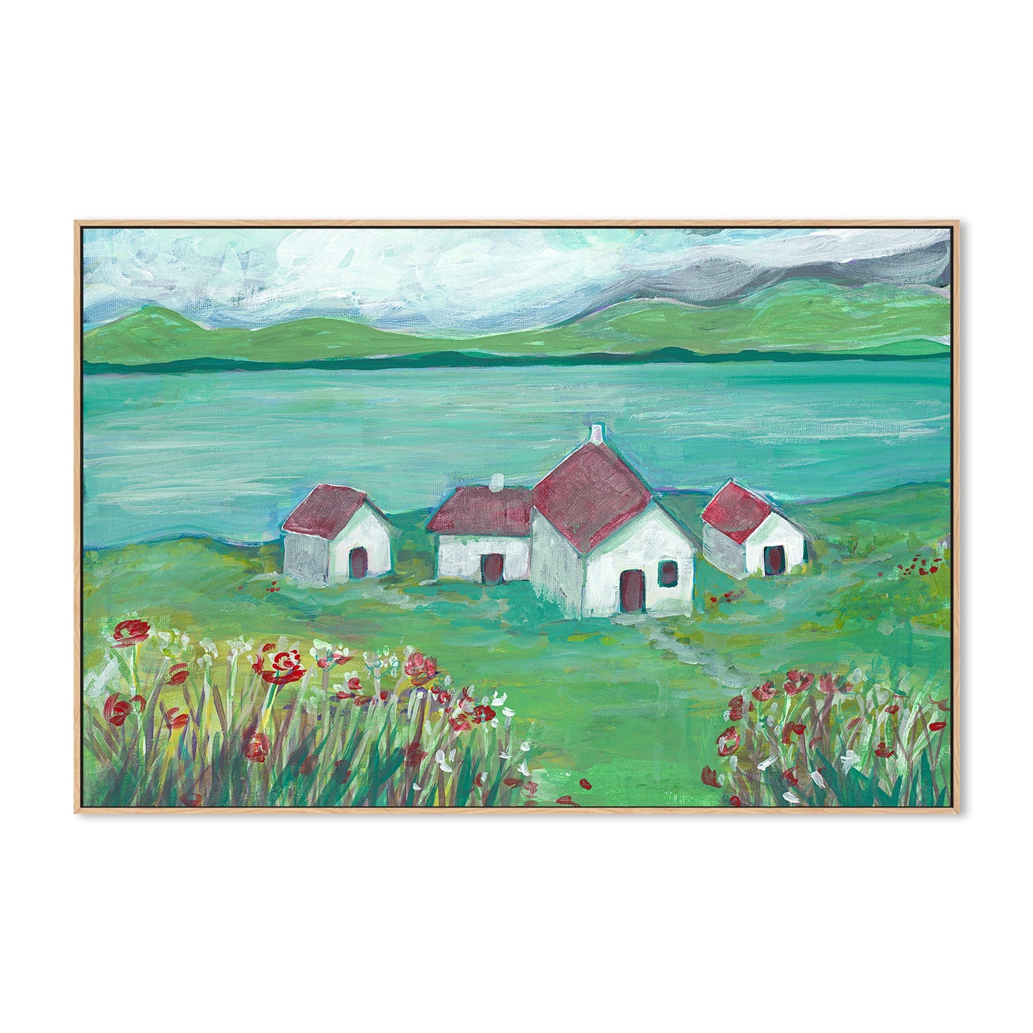 wall-art-print-canvas-poster-framed-Seaside Village, Style A , By CJ Swanson-4