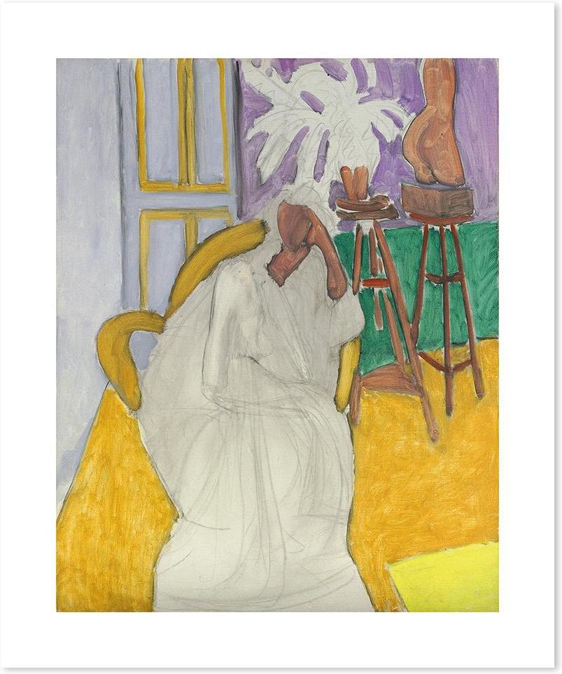 wall-art-print-canvas-poster-framed-Seated Figure And Greek Torso, By Henri Matisse-by-Gioia Wall Art-Gioia Wall Art
