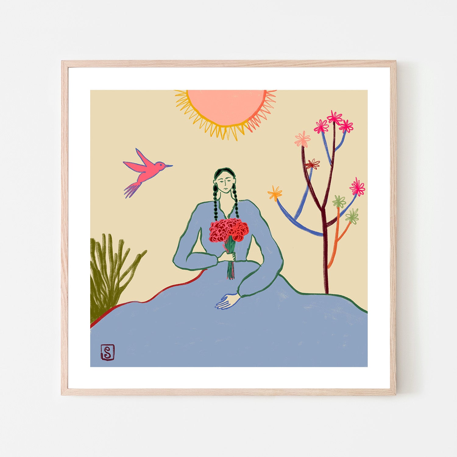 wall-art-print-canvas-poster-framed-Serene Blossom's Embrace-6