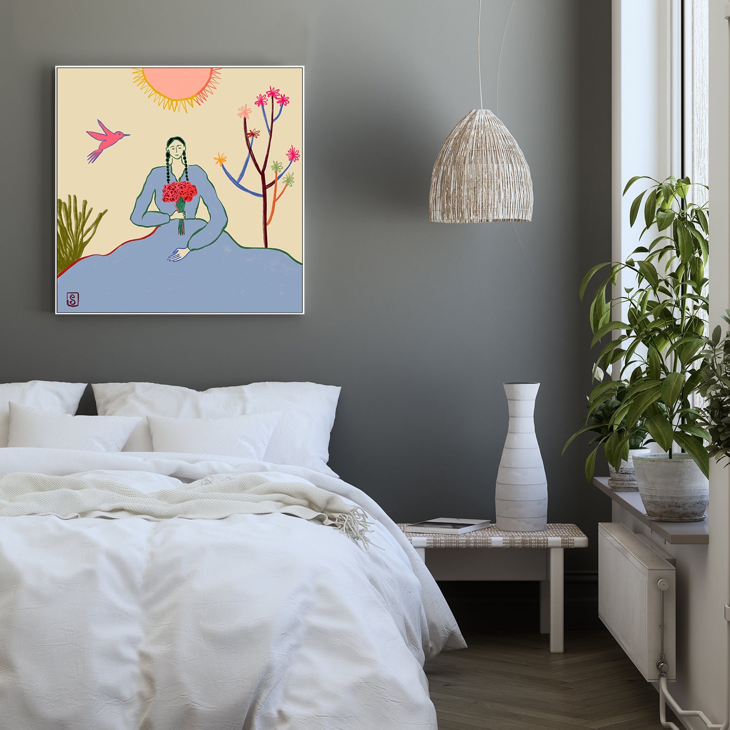 wall-art-print-canvas-poster-framed-Serene Blossom's Embrace-7