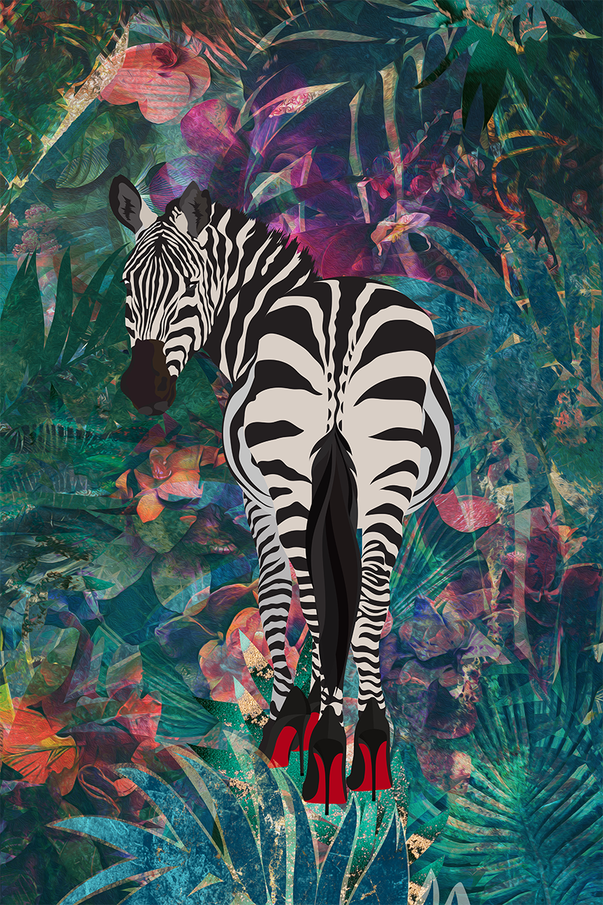 wall-art-print-canvas-poster-framed-Sexy Zebra , By Sarah Manovski-1