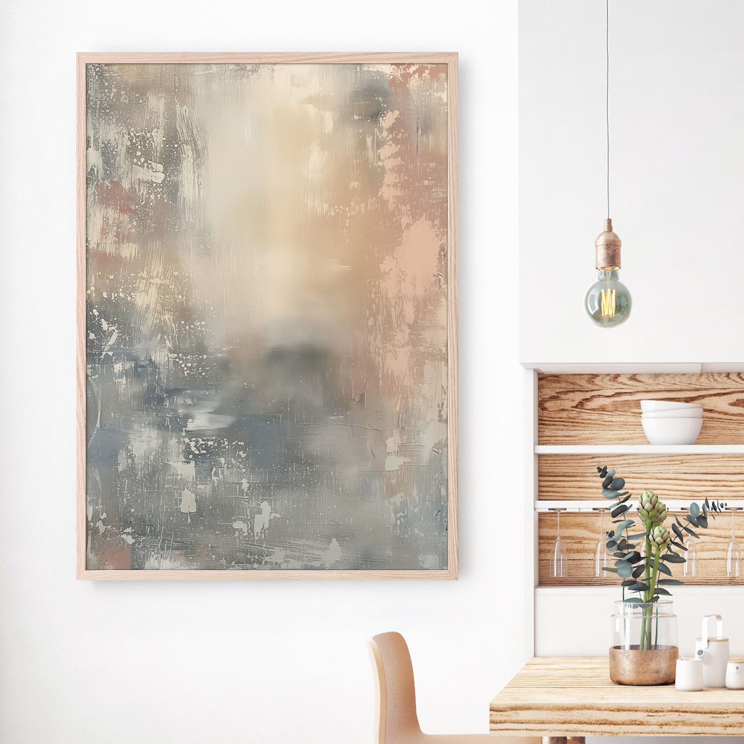 wall-art-print-canvas-poster-framed-Shabby Blue, Style B-7