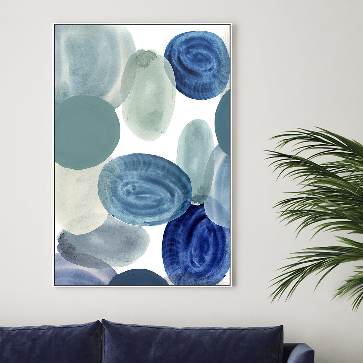wall-art-print-canvas-poster-framed-Shades of Blue, Style A-2