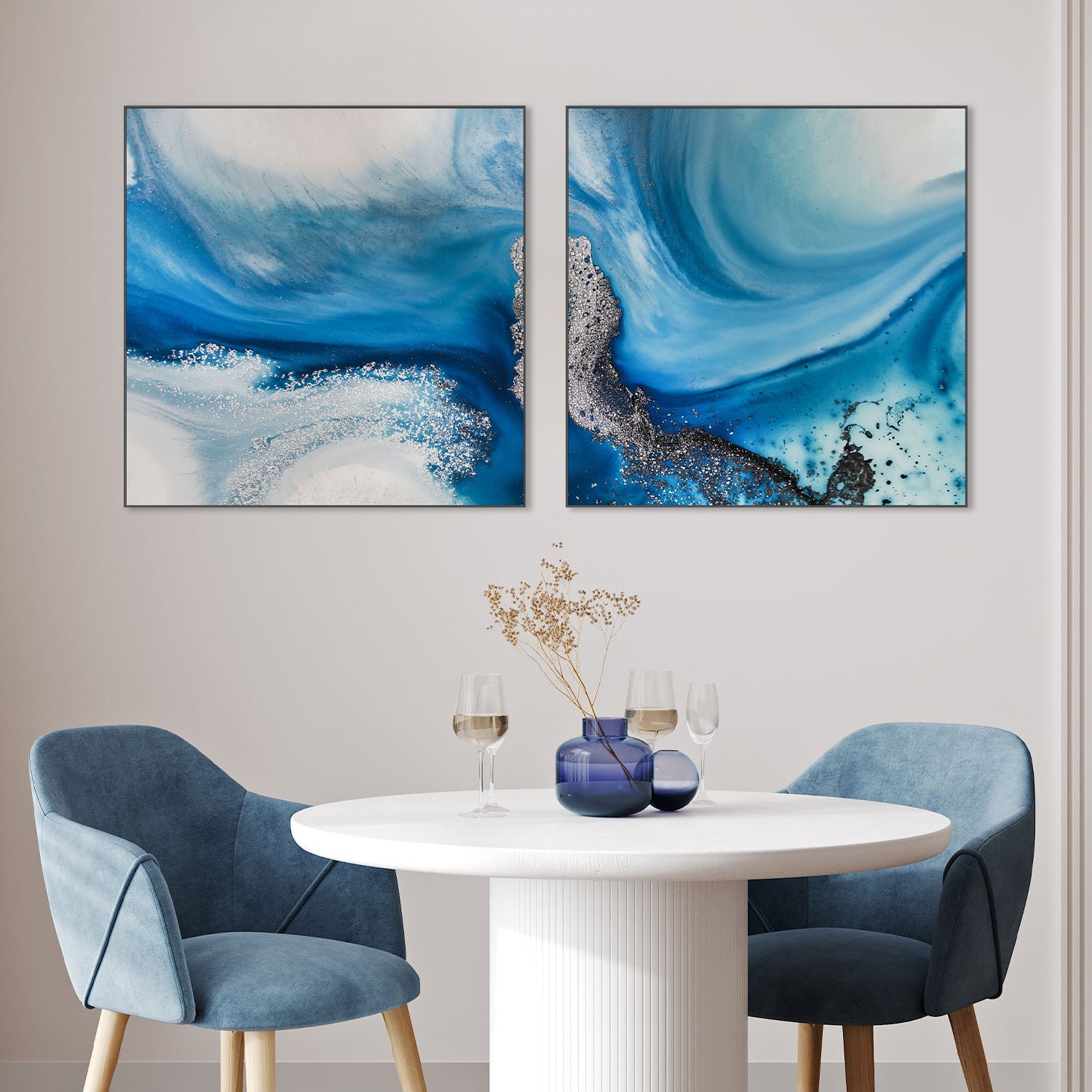 wall-art-print-canvas-poster-framed-Shallow Chanel Square, Style A, Shallow Seas Square, Style B, Set Of 2 , By Petra Meikle-2