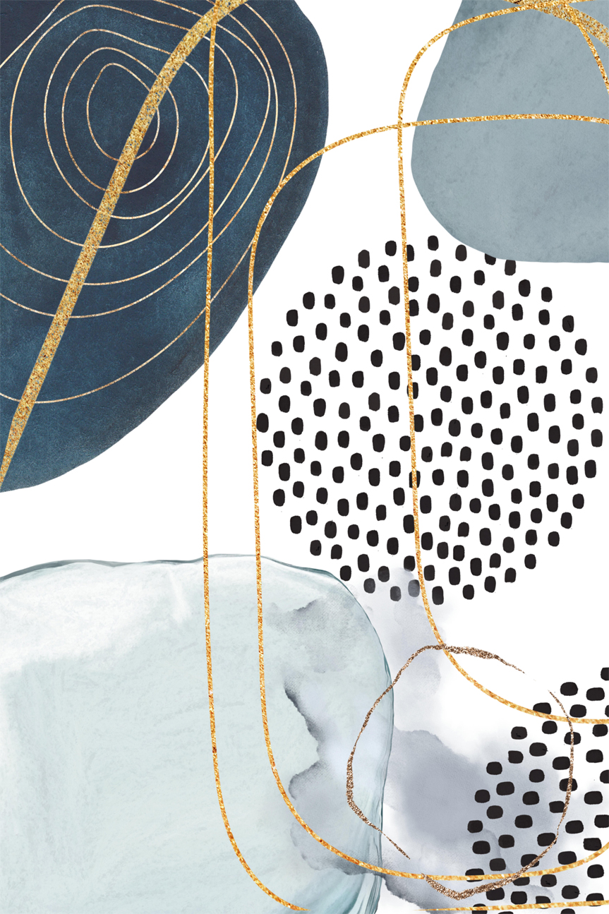 wall-art-print-canvas-poster-framed-Shapely Blue, Style A , By Sally Ann Moss-GIOIA-WALL-ART