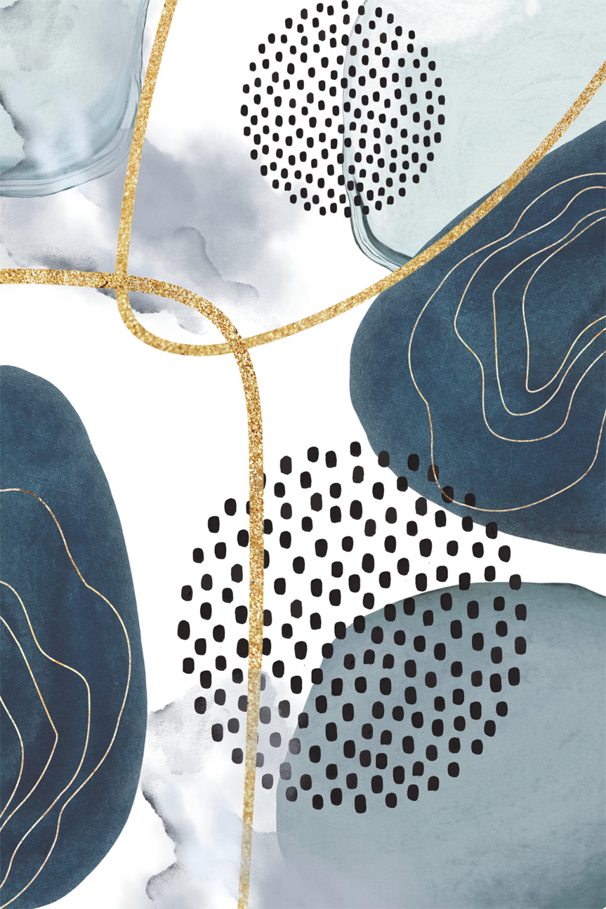 wall-art-print-canvas-poster-framed-Shapely Blue, Style B , By Sally Ann Moss-GIOIA-WALL-ART