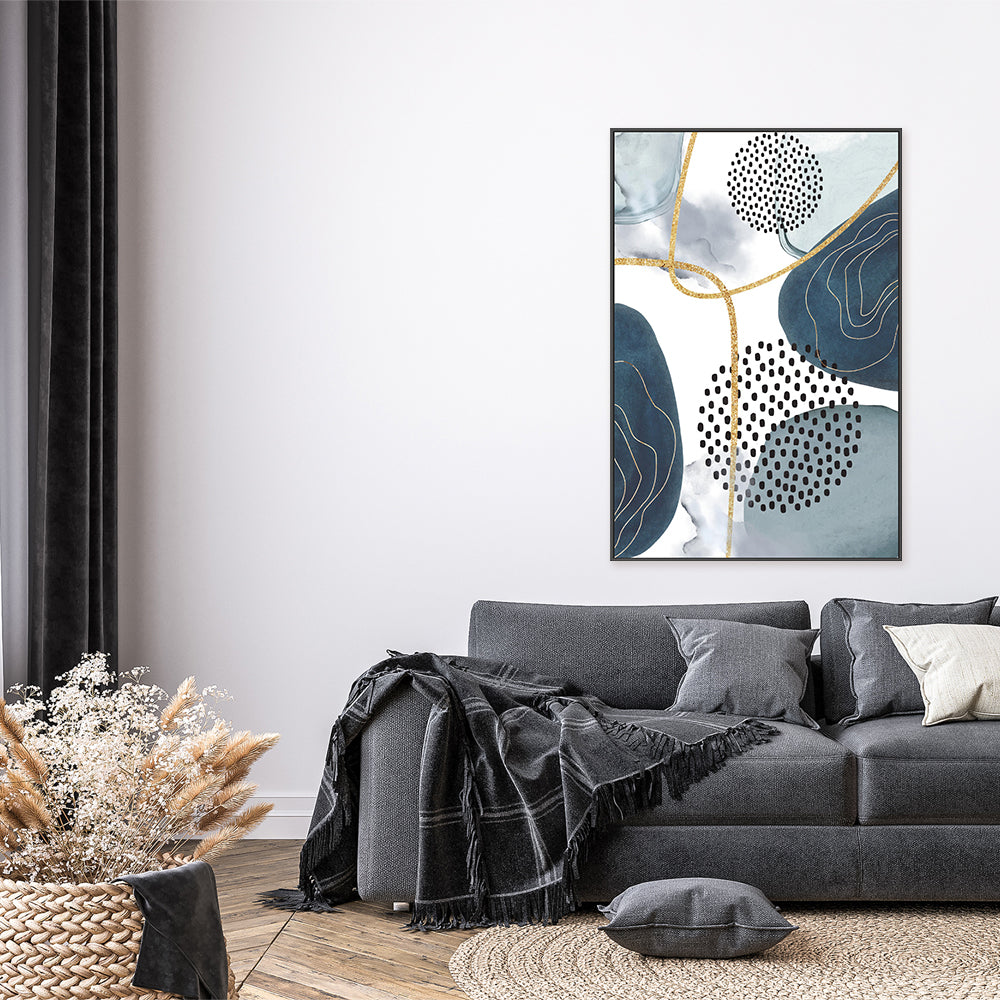 wall-art-print-canvas-poster-framed-Shapely Blue, Style B , By Sally Ann Moss-GIOIA-WALL-ART