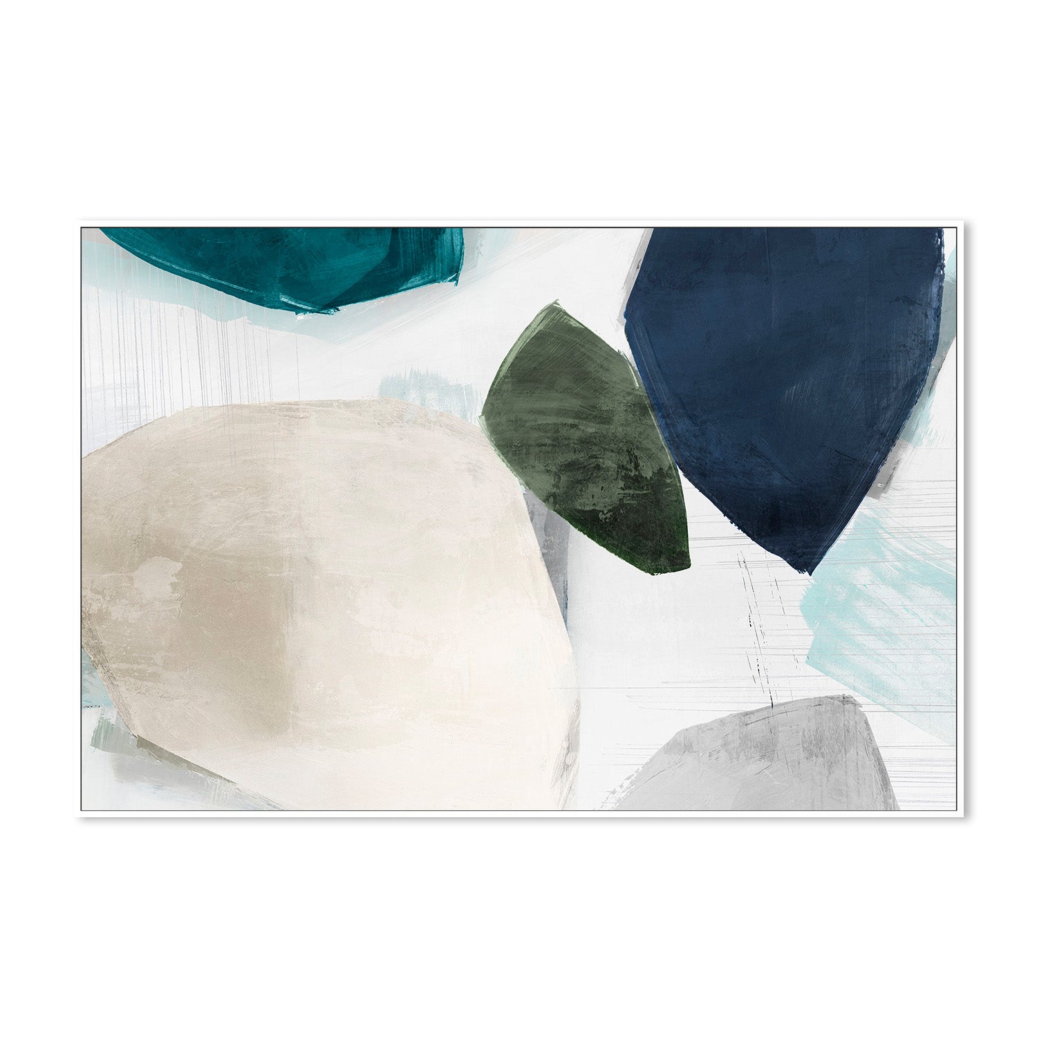 wall-art-print-canvas-poster-framed-Shapes of Blue Blobs, Style A-5