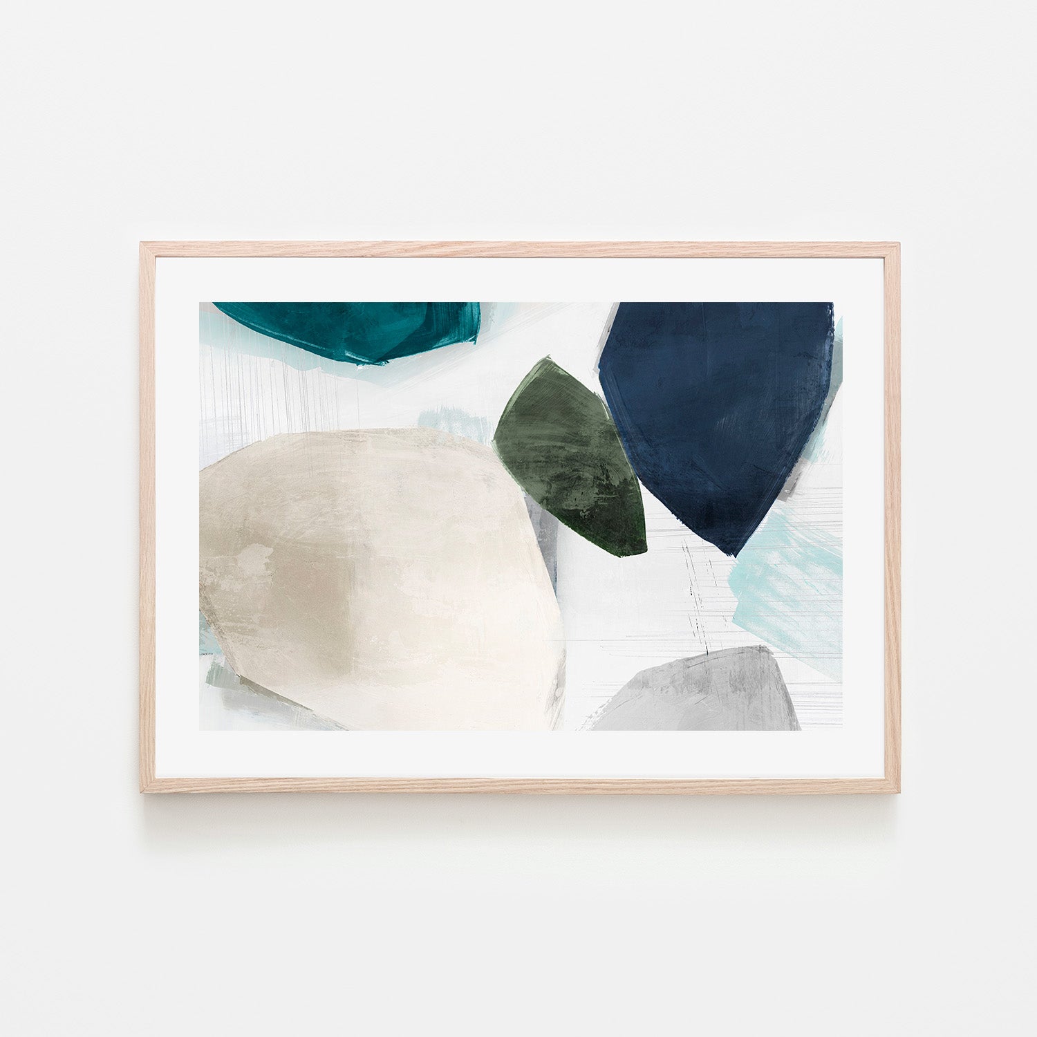 wall-art-print-canvas-poster-framed-Shapes of Blue Blobs, Style A-6