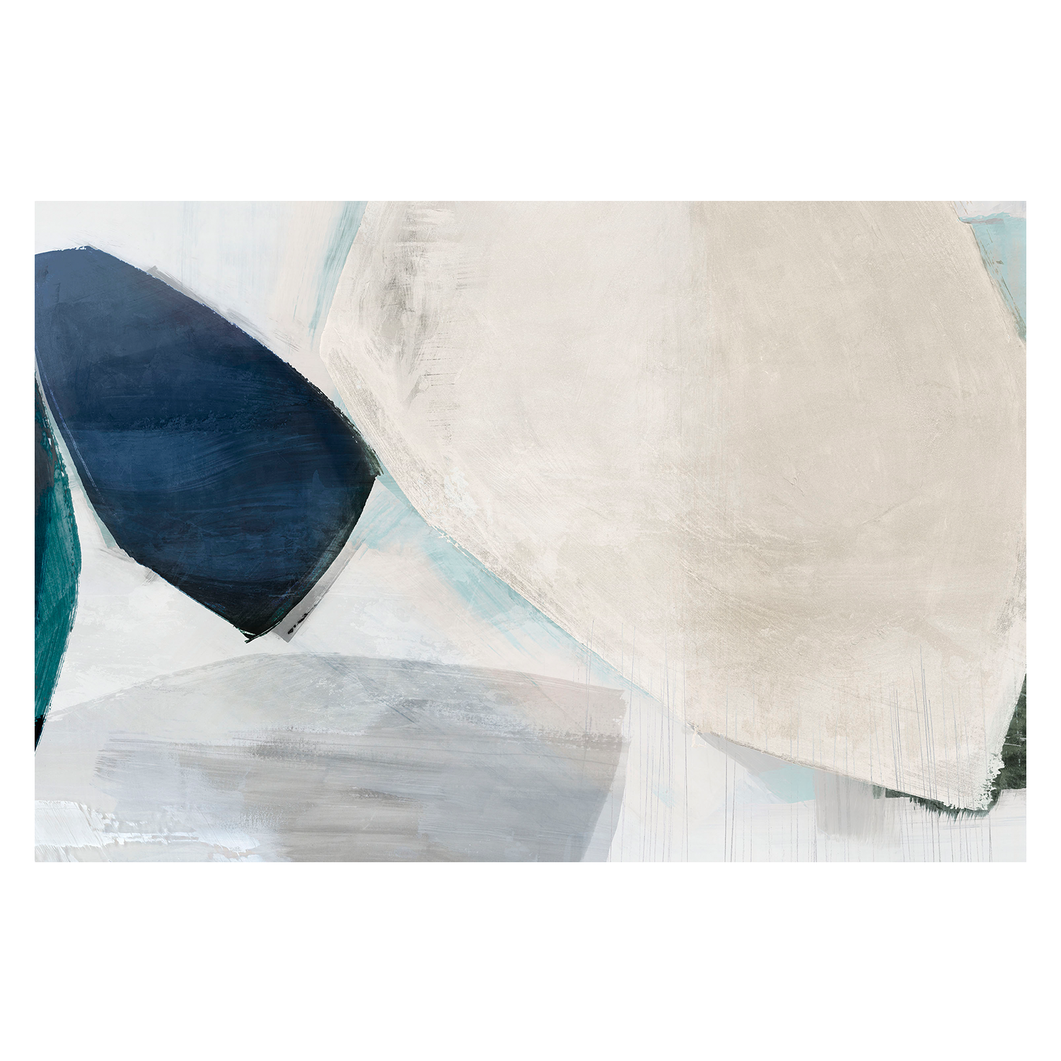 wall-art-print-canvas-poster-framed-Shapes of Blue Blobs, Style A & B, Set Of 2-9