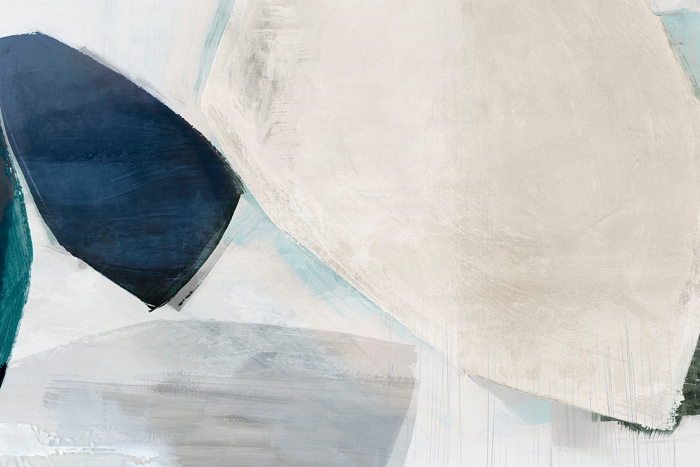 wall-art-print-canvas-poster-framed-Shapes of Blue Blobs, Style B-1