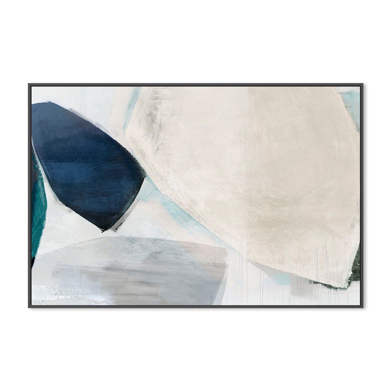 wall-art-print-canvas-poster-framed-Shapes of Blue Blobs, Style B-3