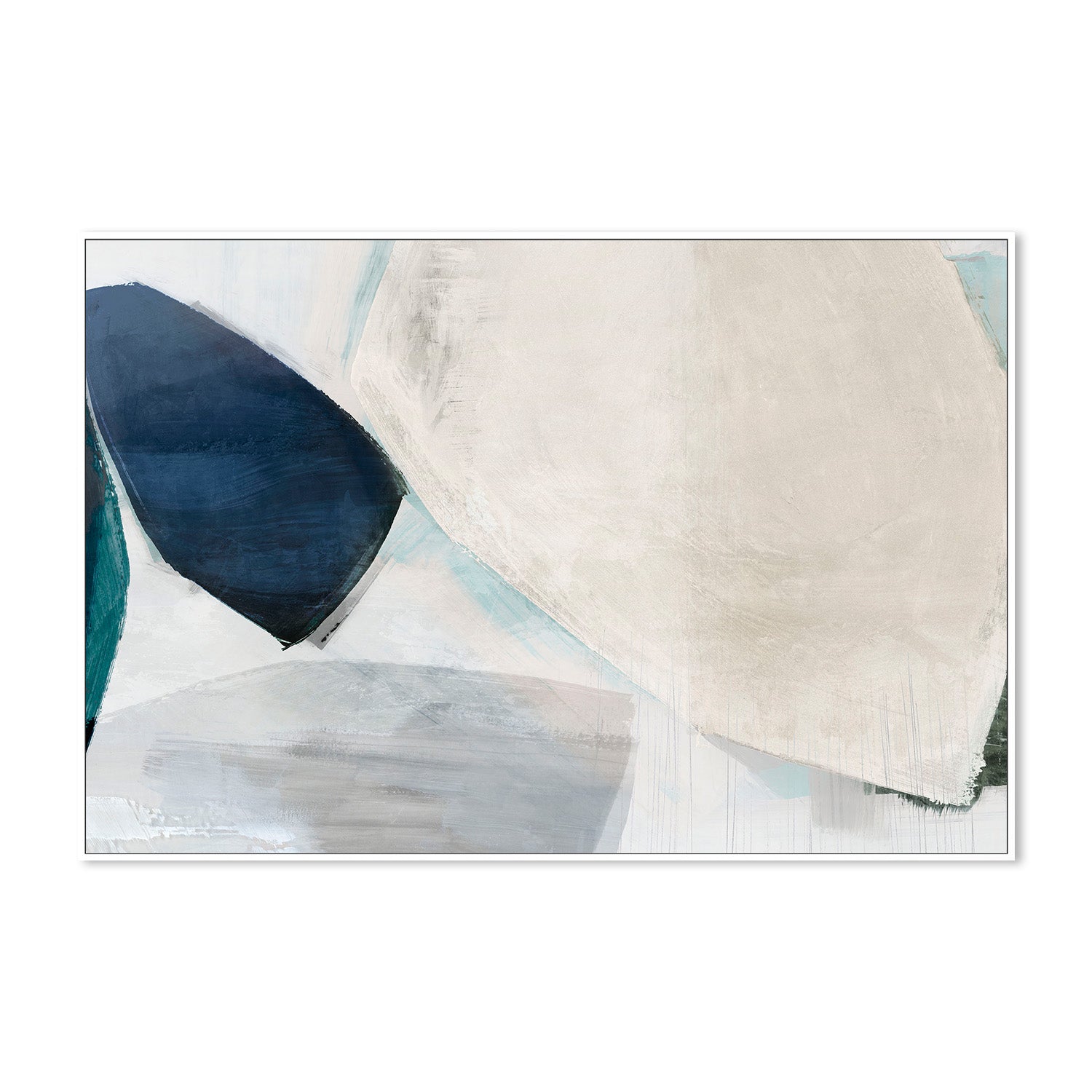 wall-art-print-canvas-poster-framed-Shapes of Blue Blobs, Style B-5