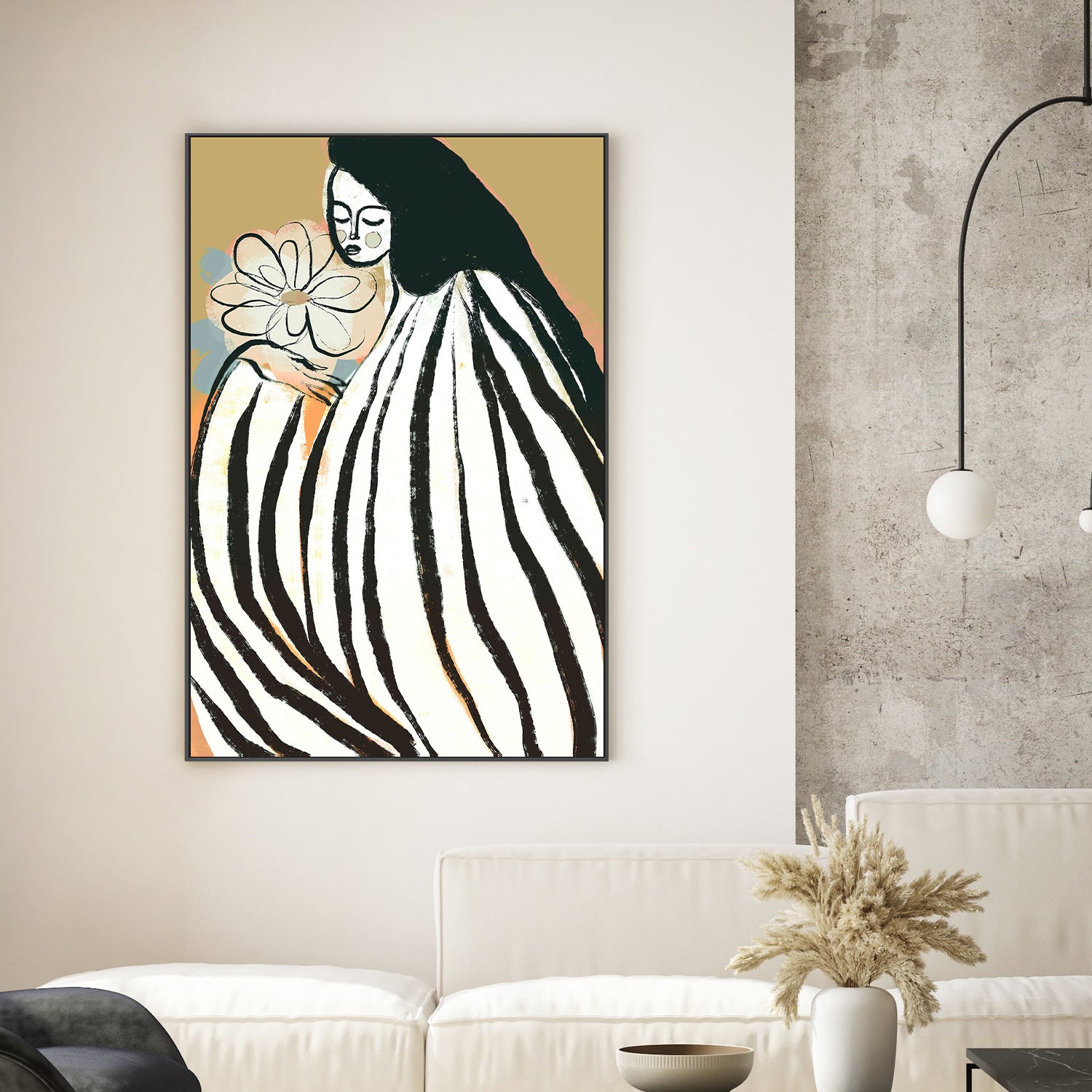 wall-art-print-canvas-poster-framed-Silent Moment, Mustard-2