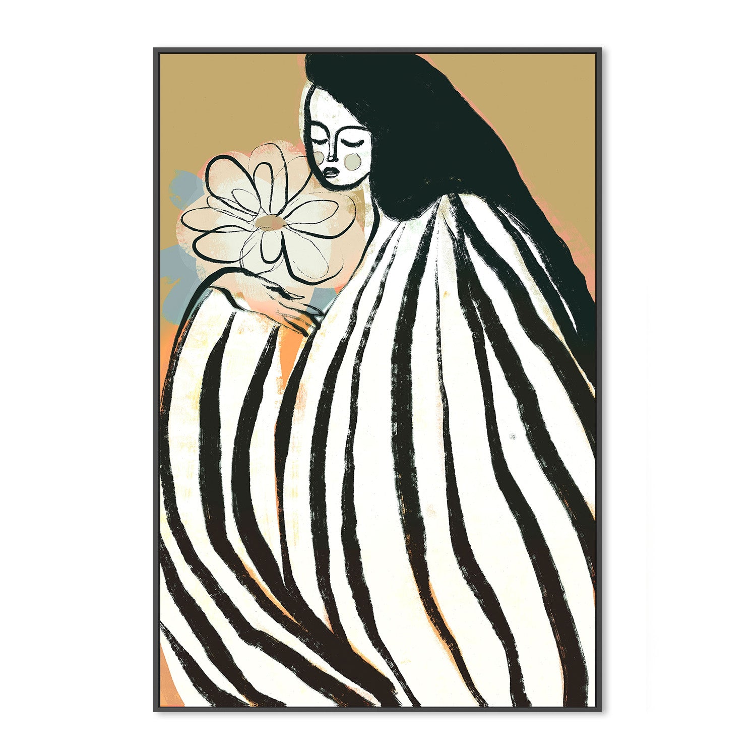 wall-art-print-canvas-poster-framed-Silent Moment, Mustard-3