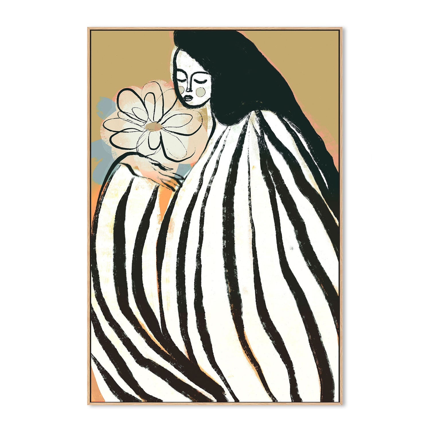 wall-art-print-canvas-poster-framed-Silent Moment, Mustard-4