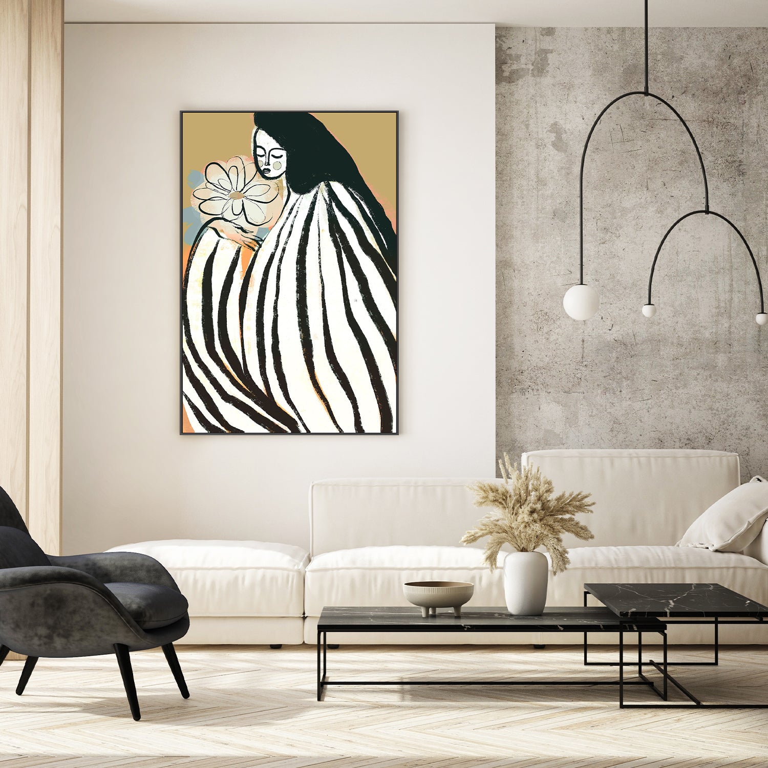 wall-art-print-canvas-poster-framed-Silent Moment, Mustard-7