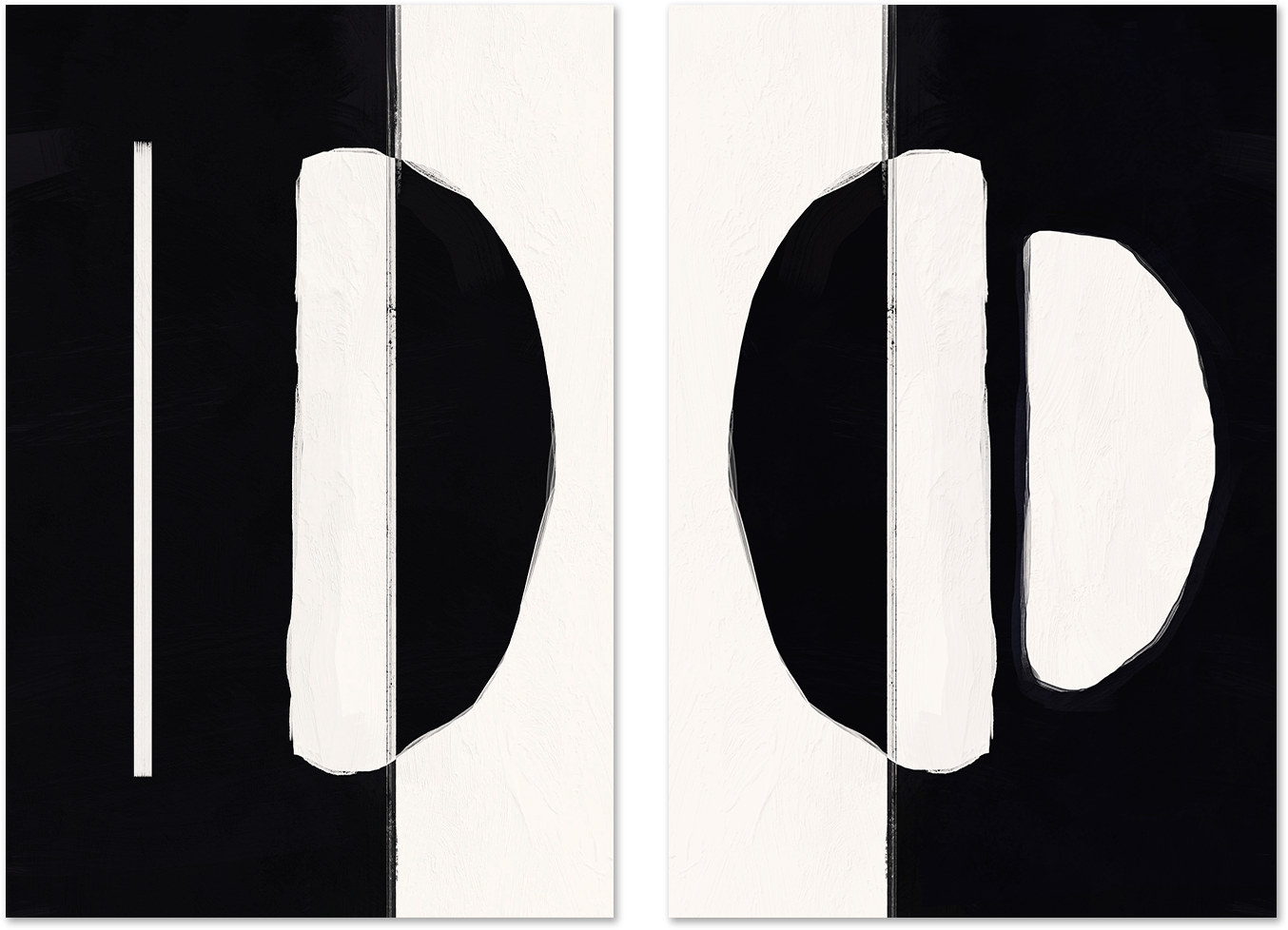 wall-art-print-canvas-poster-framed-Simplistic Noir, Style A & B, Set of 2 , By Nina Blue-1