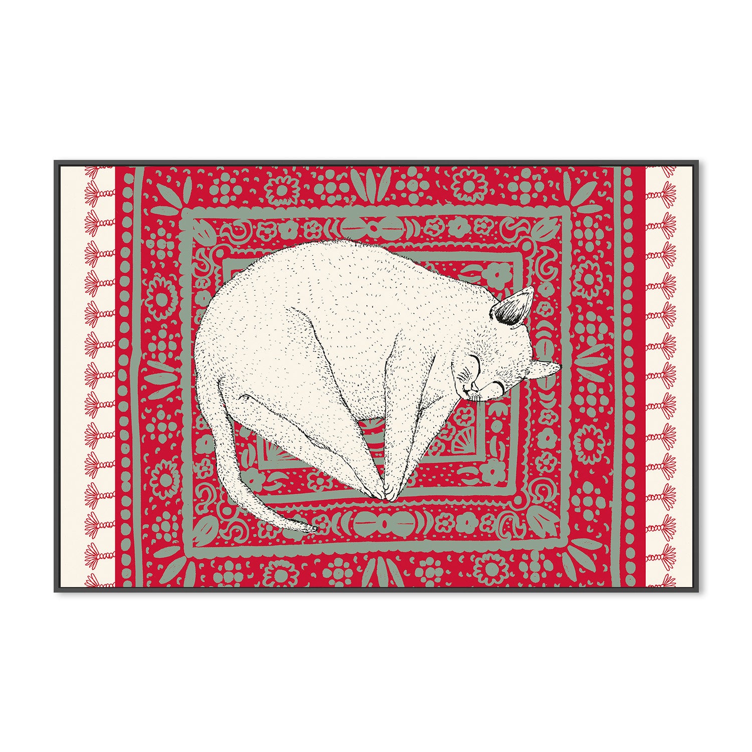 wall-art-print-canvas-poster-framed-Sleeping Cat, Style D-3