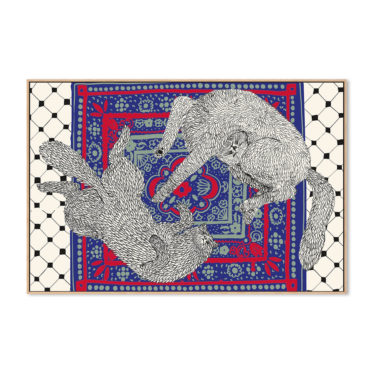 wall-art-print-canvas-poster-framed-Sleeping Cats-4