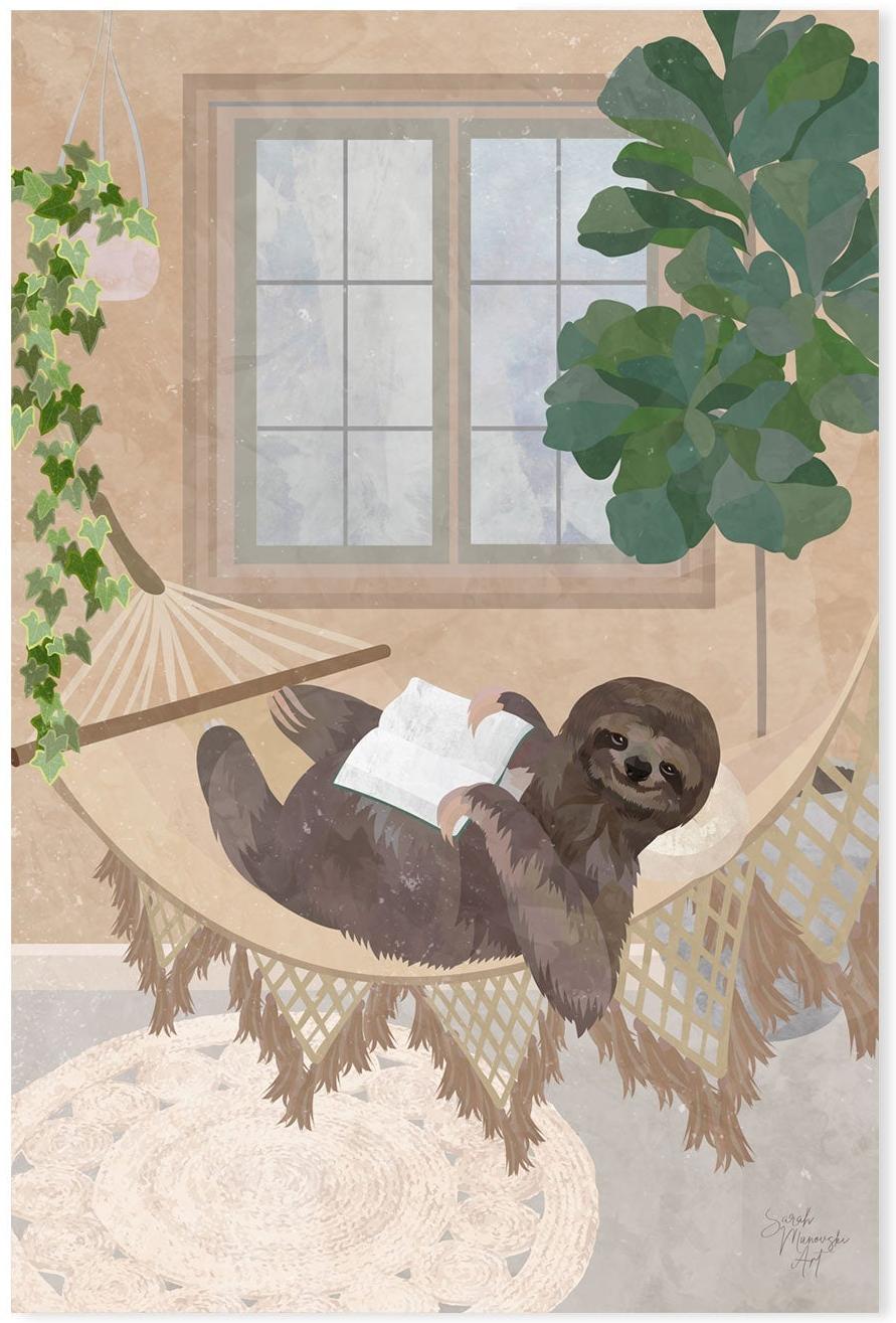 wall-art-print-canvas-poster-framed-Sloth Sonneteer , By Sarah Manovski-GIOIA-WALL-ART