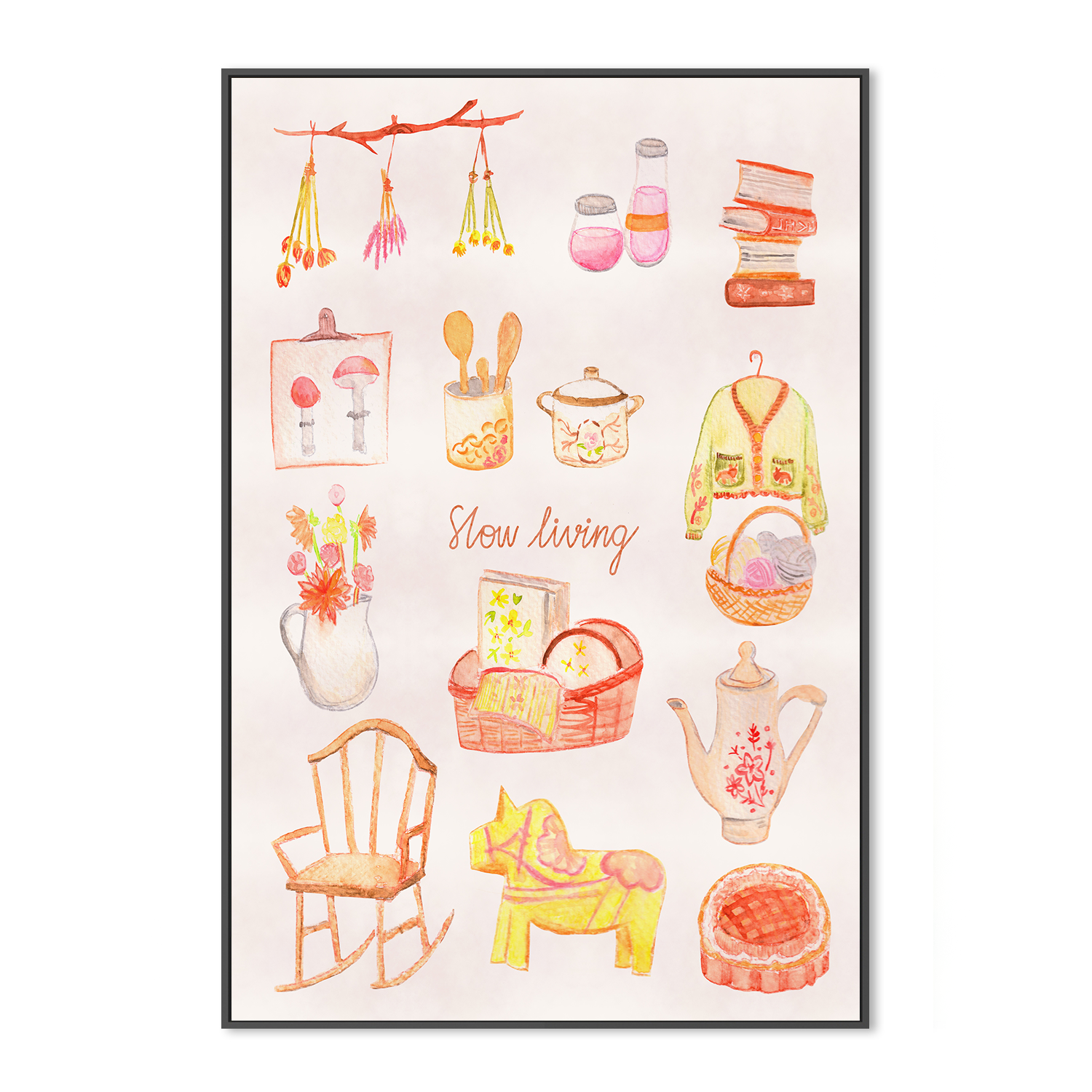 wall-art-print-canvas-poster-framed-Slow Living-1