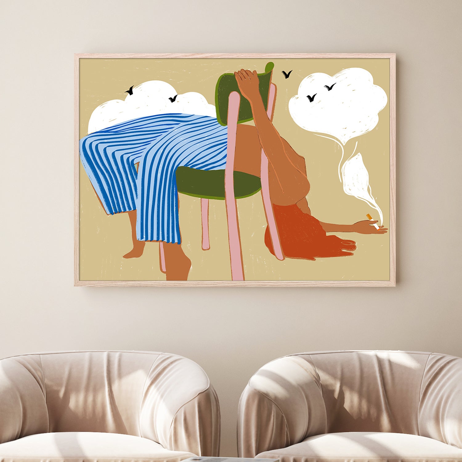 wall-art-print-canvas-poster-framed-Smoking Up and Making Clouds-2