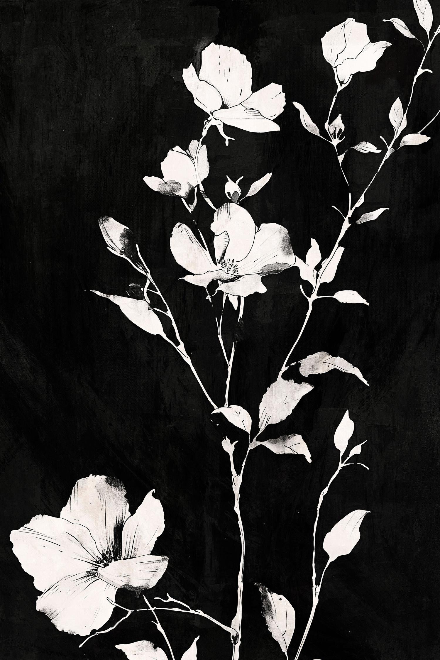 wall-art-print-canvas-poster-framed-Smoky Florals, Style E-1