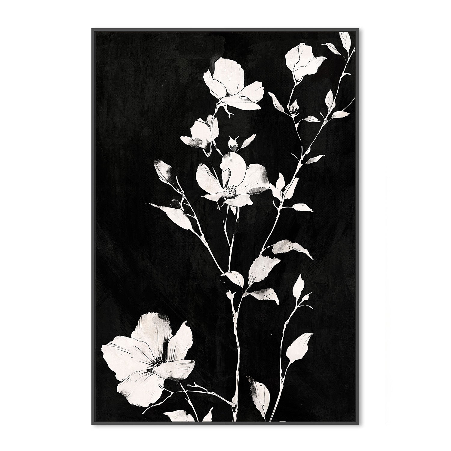 wall-art-print-canvas-poster-framed-Smoky Florals, Style E-3