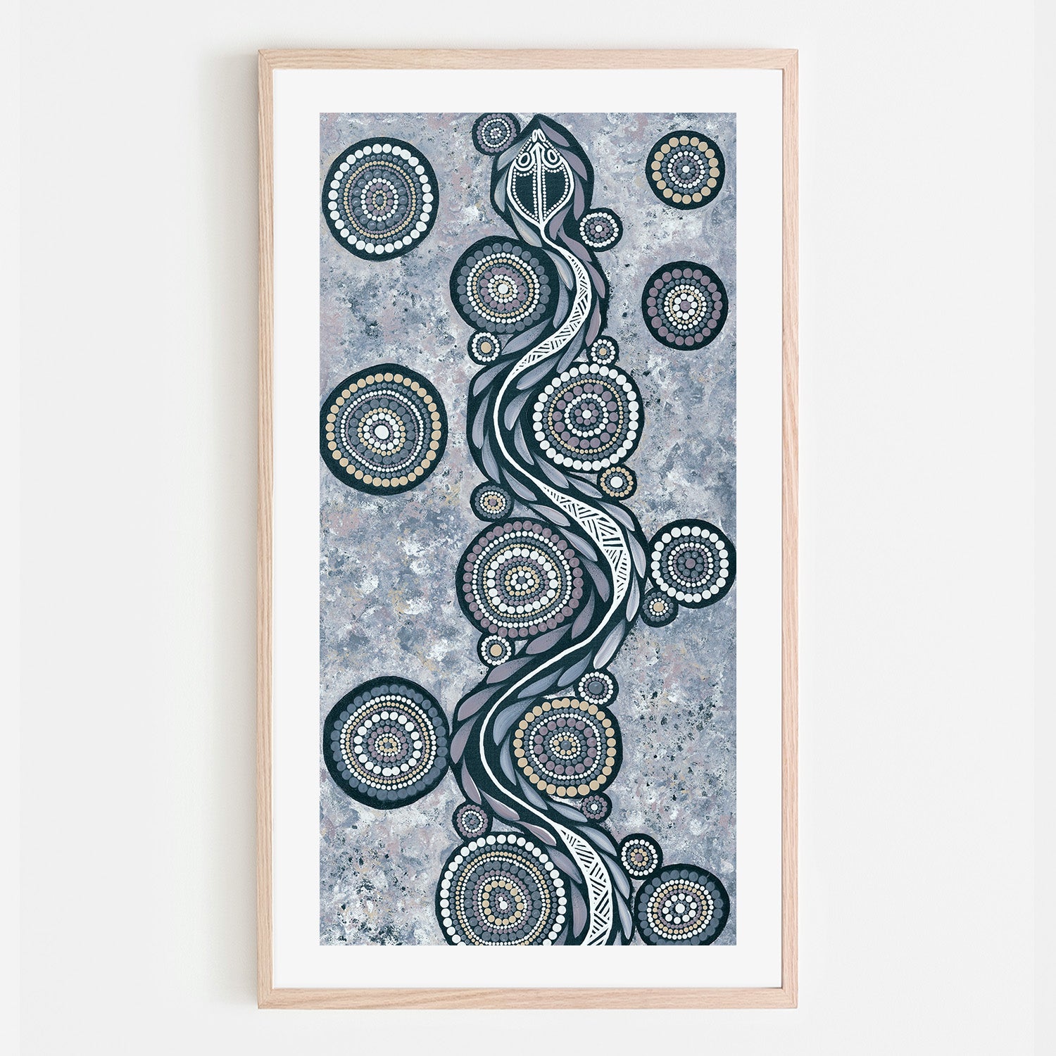 wall-art-print-canvas-poster-framed-Snake On Long Travels, Blue Tone , By Emma Rigney-6