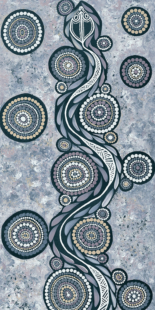 wall-art-print-canvas-poster-framed-Snake On Long Travels, Blue Tone , By Emma Rigney-8