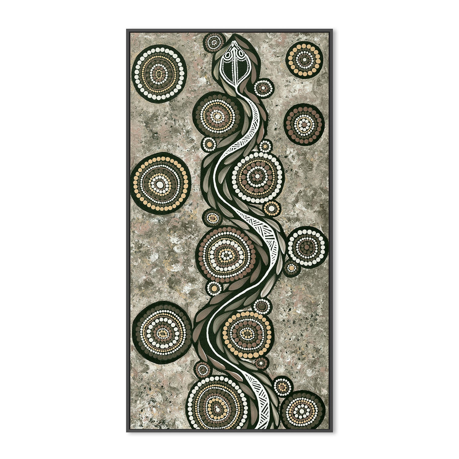 wall-art-print-canvas-poster-framed-Snake On Long Travels, Earths Green Tone , By Emma Rigney-3