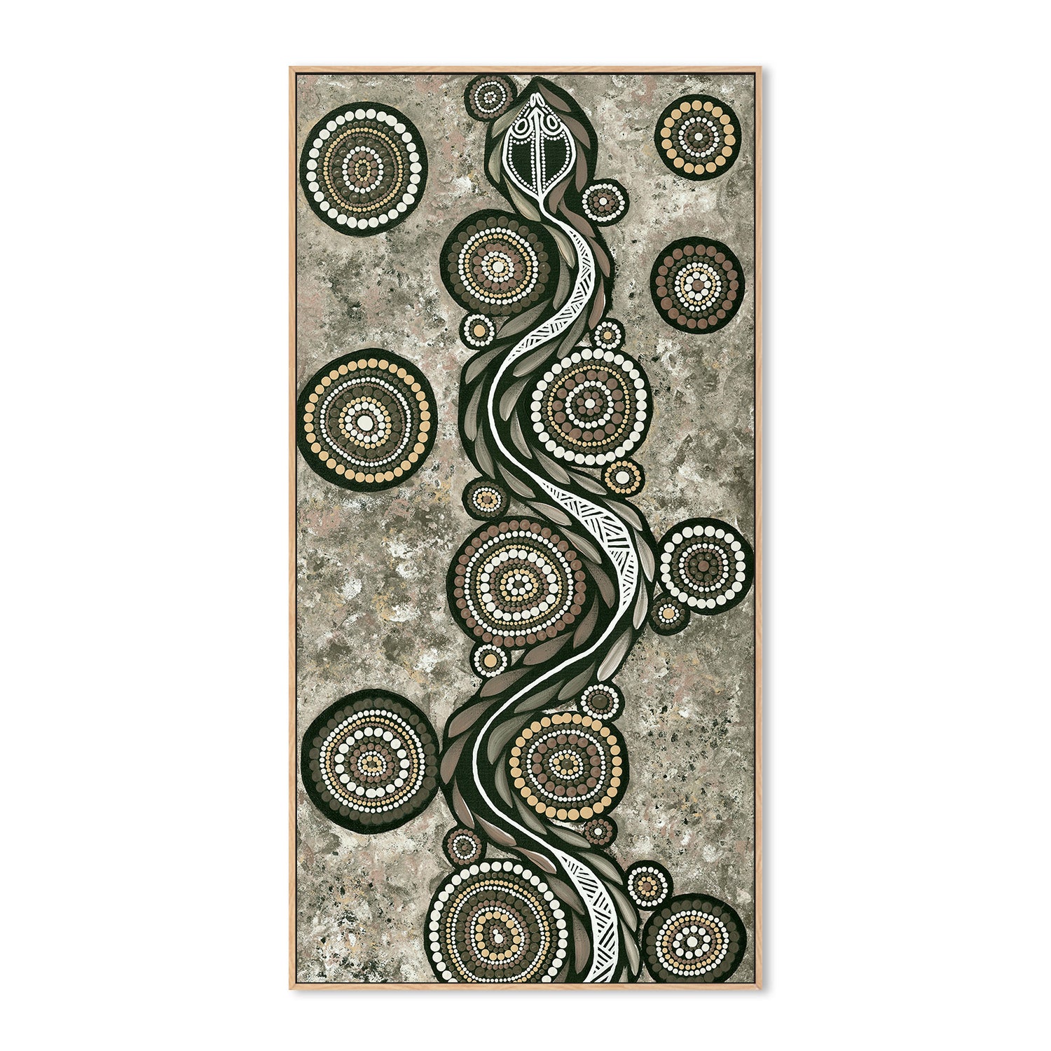 wall-art-print-canvas-poster-framed-Snake On Long Travels, Earths Green Tone , By Emma Rigney-4
