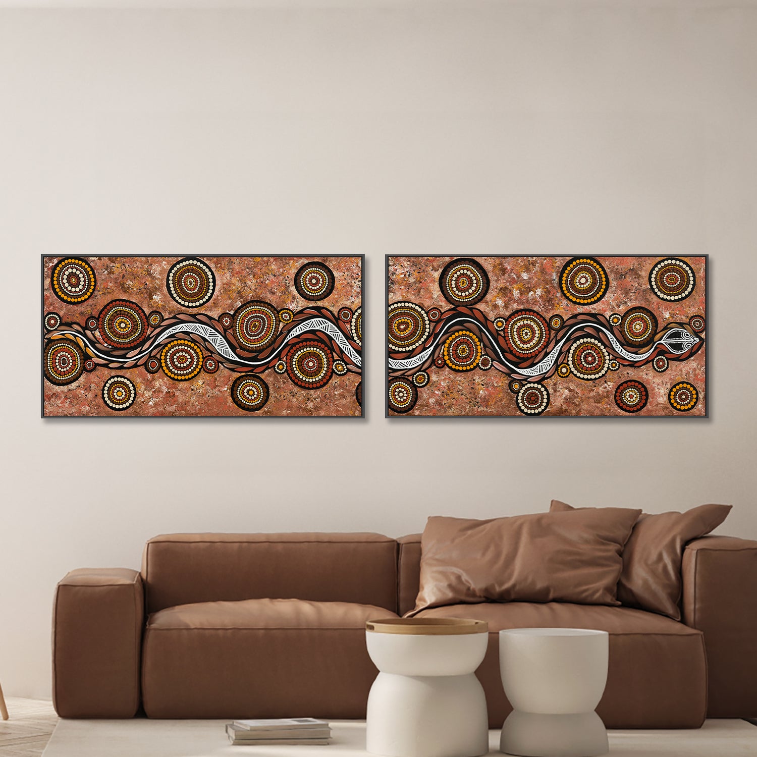 wall-art-print-canvas-poster-framed-Snake On Long Travels, Style A & B, Set Of 2 , By Emma Rigney-2