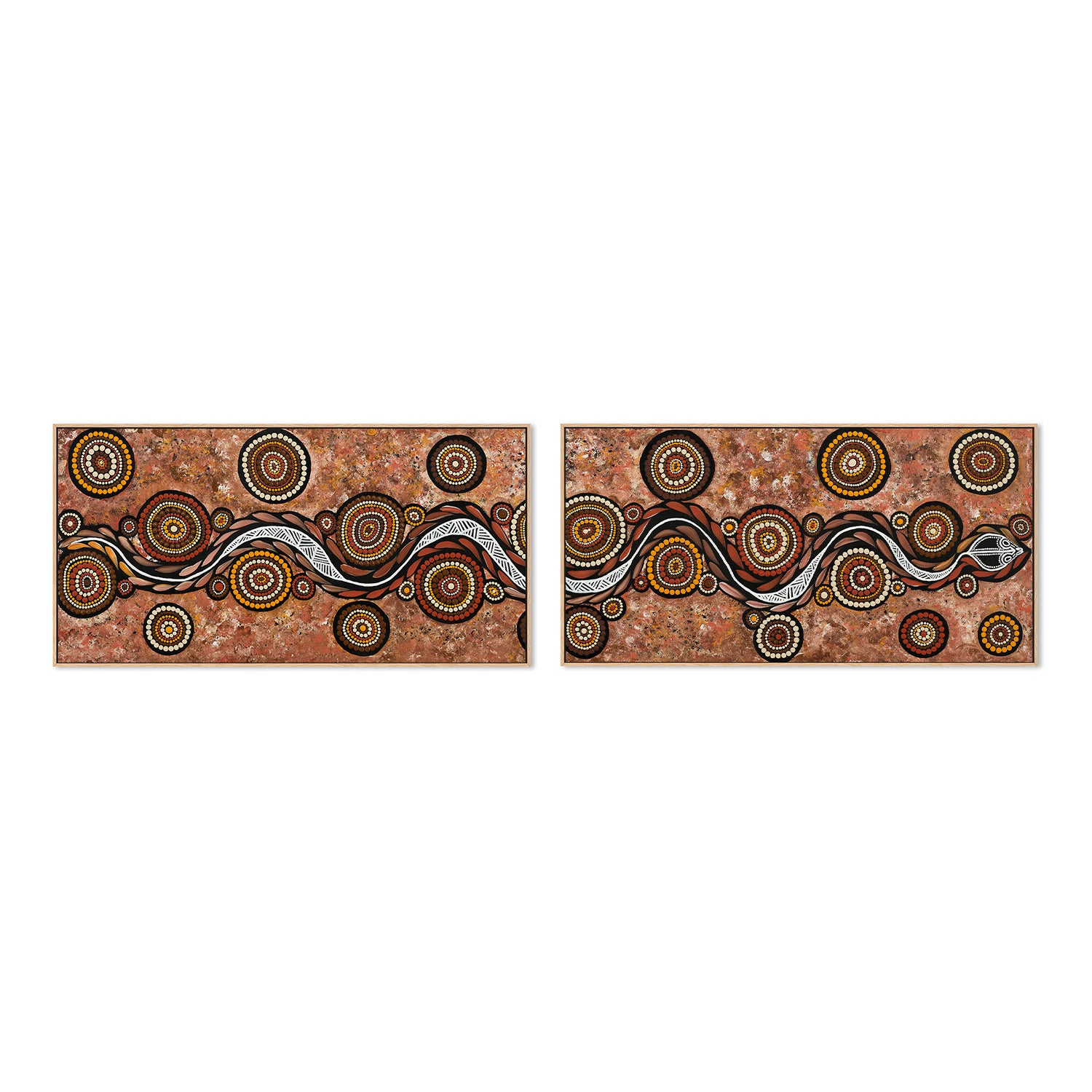 wall-art-print-canvas-poster-framed-Snake On Long Travels, Style A & B, Set Of 2 , By Emma Rigney-3
