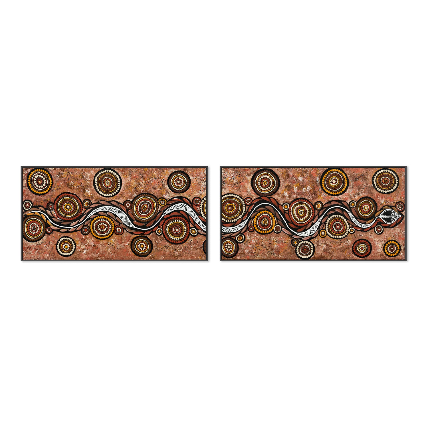 wall-art-print-canvas-poster-framed-Snake On Long Travels, Style A & B, Set Of 2 , By Emma Rigney-4