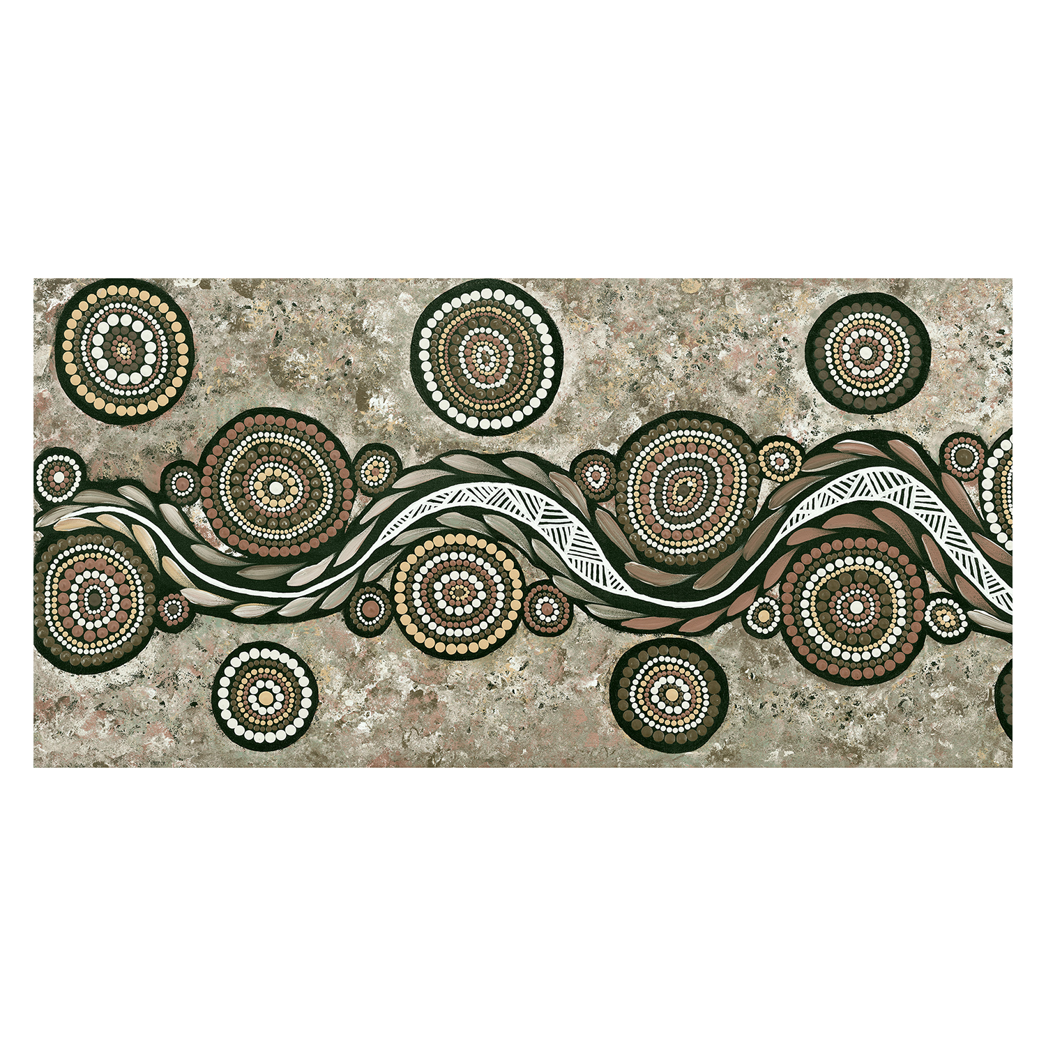 wall-art-print-canvas-poster-framed-Snake On Long Travels, Style A, Earth Green Tone , By Emma Rigney-1