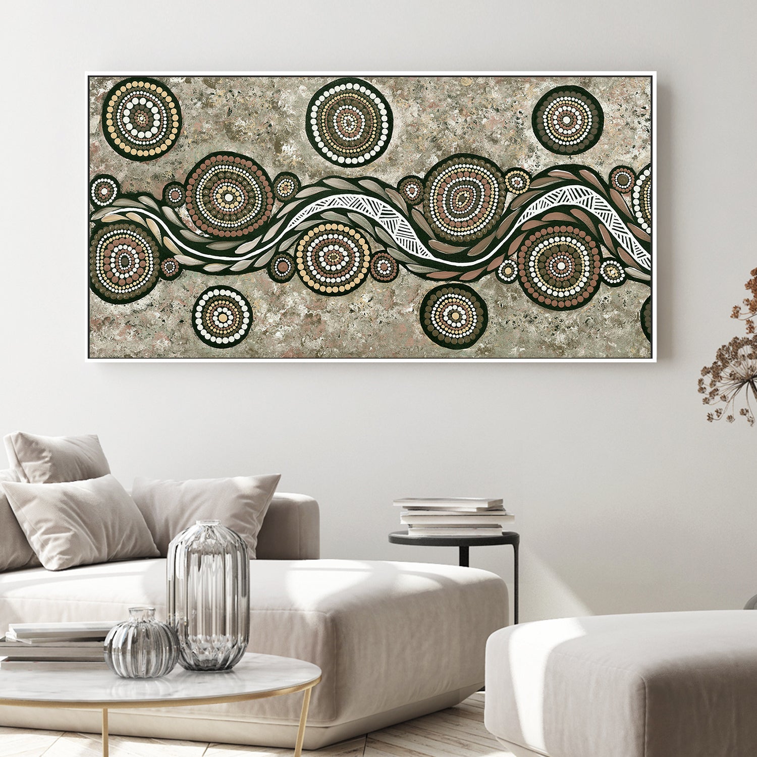wall-art-print-canvas-poster-framed-Snake On Long Travels, Style A, Earth Green Tone , By Emma Rigney-2