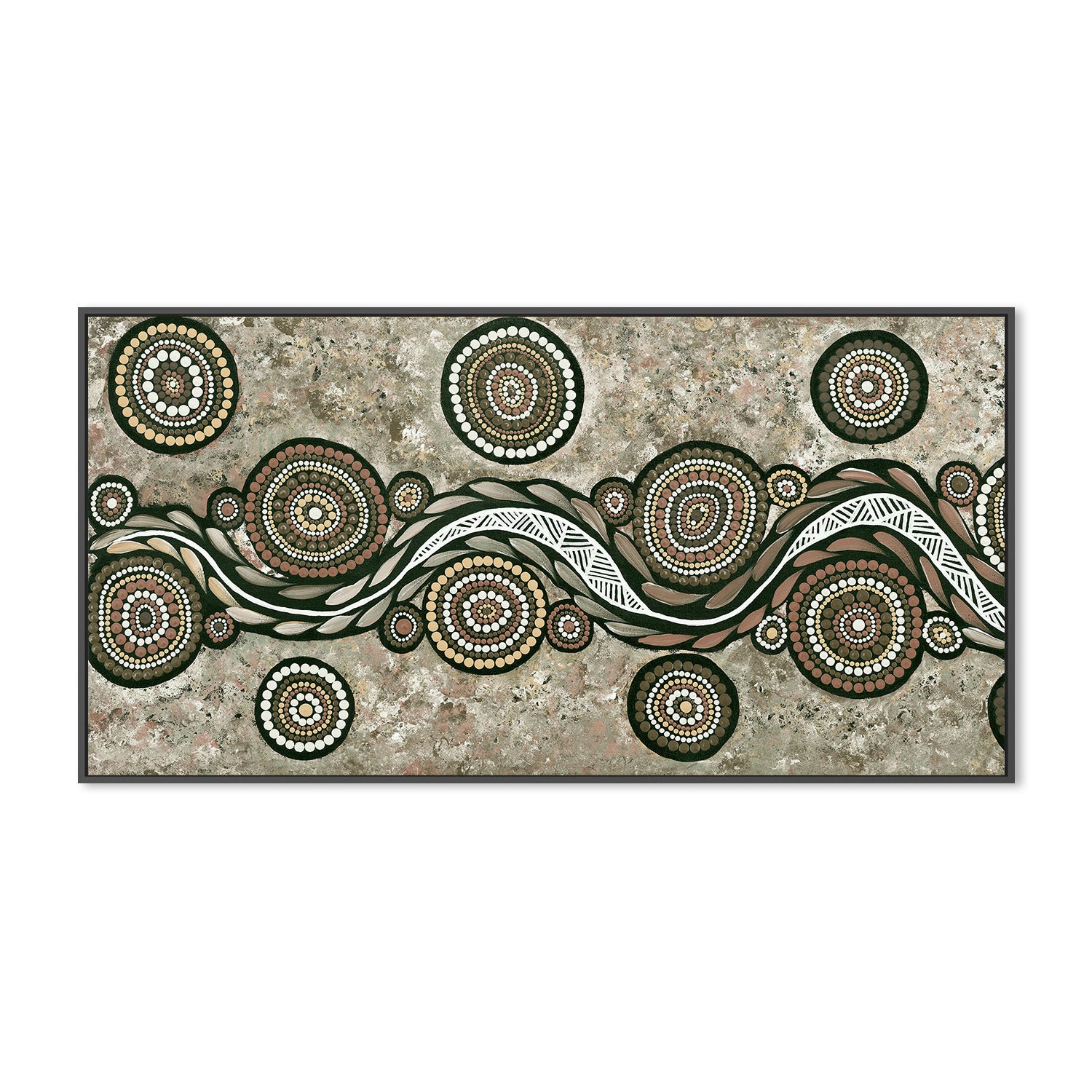 wall-art-print-canvas-poster-framed-Snake On Long Travels, Style A, Earth Green Tone , By Emma Rigney-3